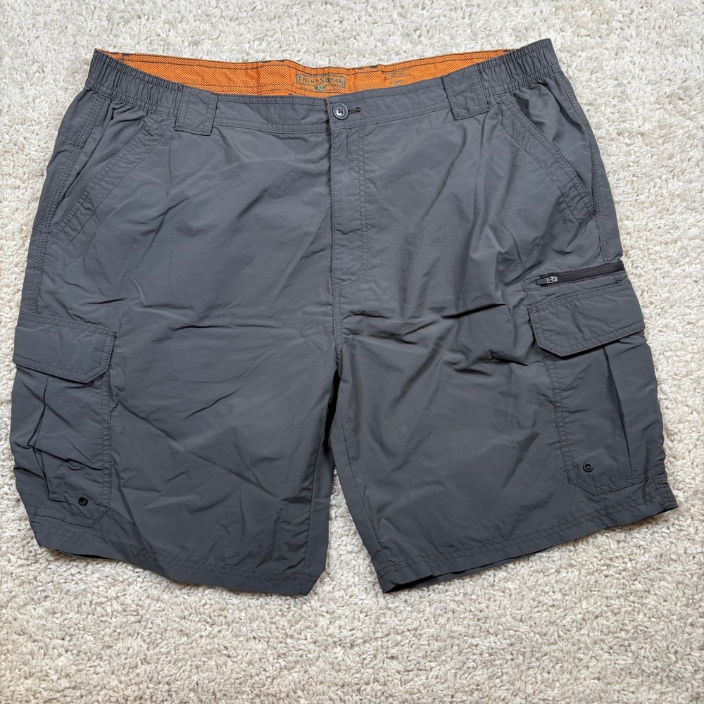 Field & Stream Mens Gray Nylon Cargo Hiking Shorts Size XXL‎ 44-46 Elastic Waist
